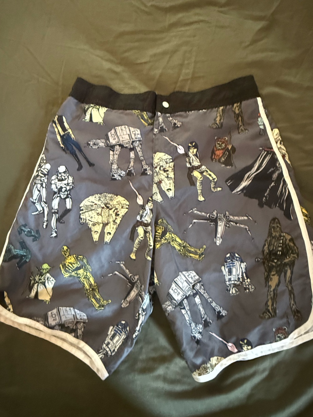 Star Wars Black Swim Shorts with White Mesh Lining